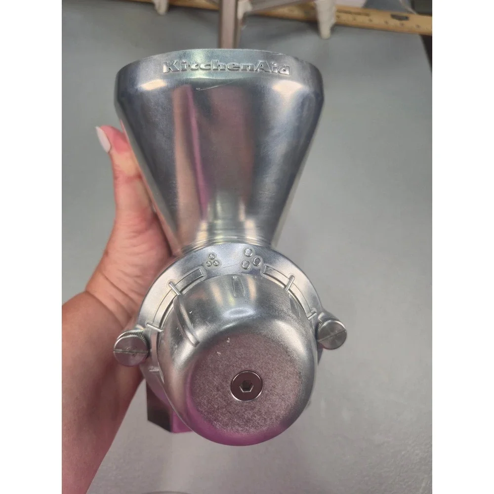KitchenAid All Metal Grain Mill Stand Mixer Attachment WHC09 Silver Aluminum